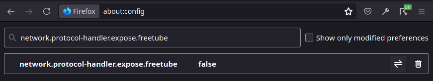 Added the ‘Freetube’ protocol to Firefox